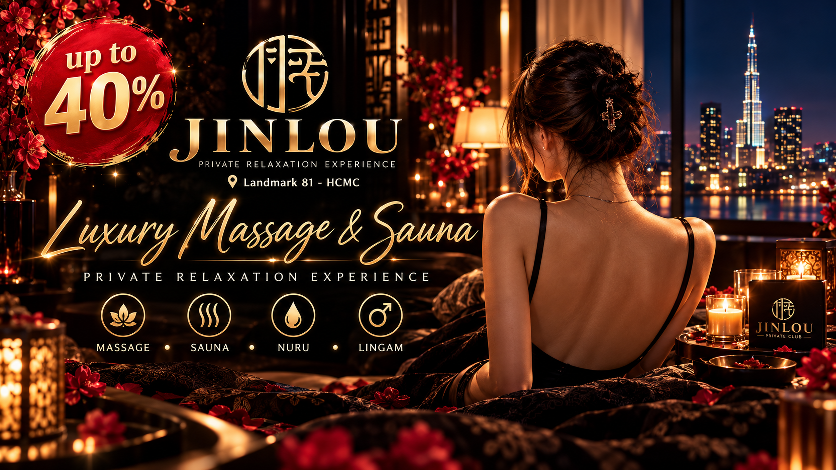 JINLOU 진로우 – 골든타임 VIP 마사지 최대 40% 할인